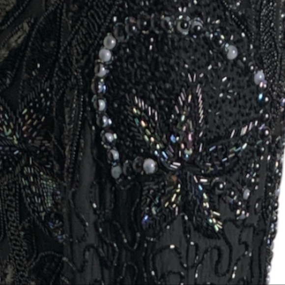 Vintage Luxury Backless Evening Gown Embellished Beading Size M - Picture 3 of 14